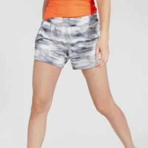 Athleta Crossroads Lined Running Shorts Grey UPF 50